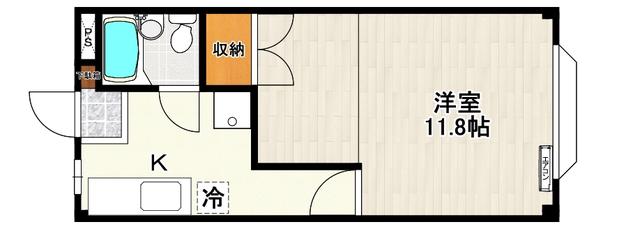 ドエル富田(1K/1階)の間取り写真