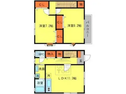 サンシティⅡ(2LDK/1階)の間取り写真