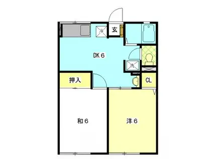 伊豆箱根鉄道駿豆線 三島田町駅 徒歩15分 2階建 築32年(2DK/1階)の間取り写真