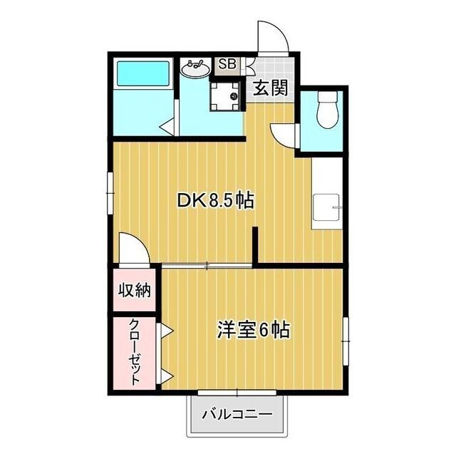 ブランメルイズミC(1LDK/2階)の間取り写真