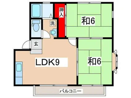 石井ハイツ(2LDK/2階)の間取り写真