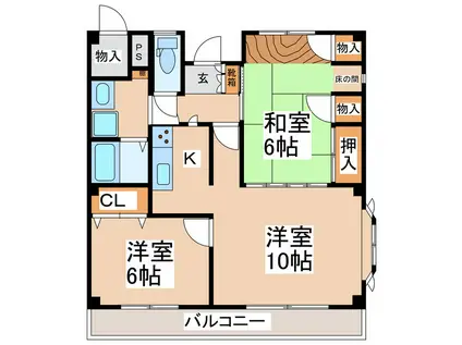 ヴィル・ポワーリエ(3K/1階)の間取り写真