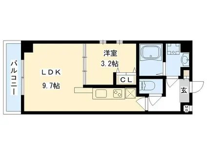 HCレジデンス(1LDK/2階)の間取り写真