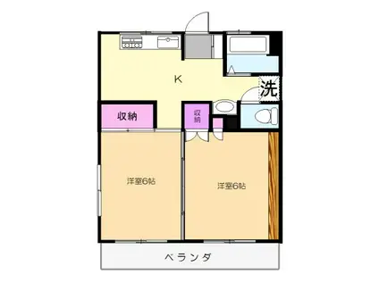 パークサイド小手指(2DK/3階)の間取り写真