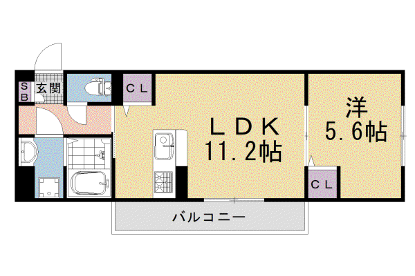 フルールII(1LDK/3階)の間取り写真