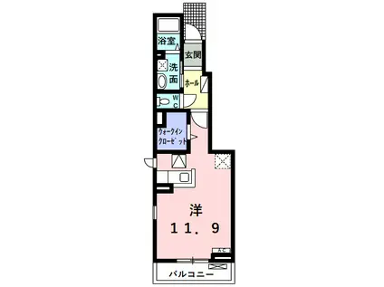 ディアコートBO(ワンルーム/1階)の間取り写真