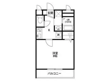 アムールセゾン(1K/2階)の間取り写真