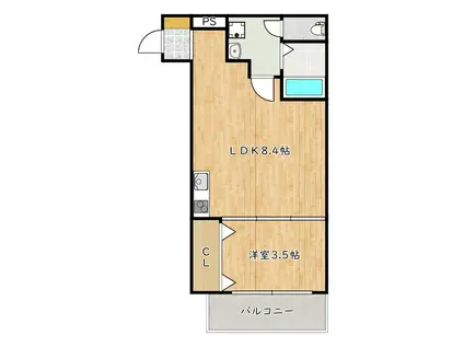 FSTYLE藤井寺道明寺2号館(1LDK/2階)の間取り写真