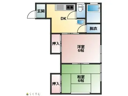 シェ・モア(2DK/2階)の間取り写真