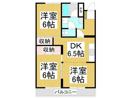 箱清水ハイツ(3DK/1階)の間取り写真
