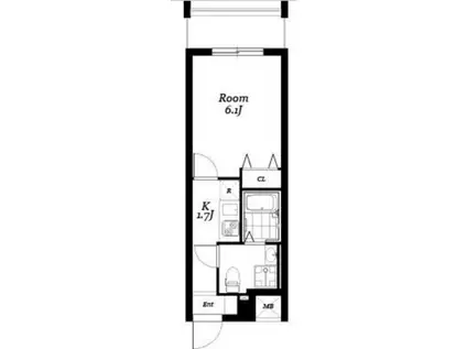 レジディア浅草吾妻橋(1K/3階)の間取り写真