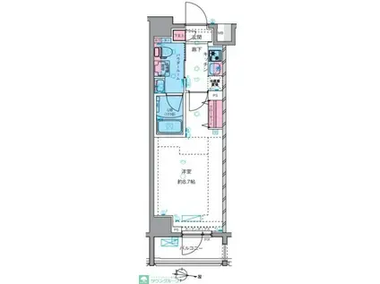 ジェノヴィア三ノ輪スカイガーデン(1K/5階)の間取り写真