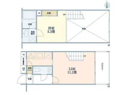 ウェルスクエア碑文谷(1LDK/5階)の間取り写真