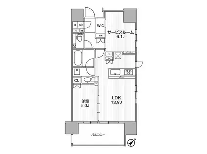 ディームス渋谷本町(1SLDK/3階)の間取り写真