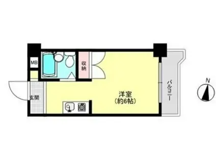 ホワイトウィング越野(ワンルーム/2階)の間取り写真