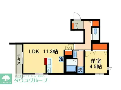 グランディール(1LDK/1階)の間取り写真