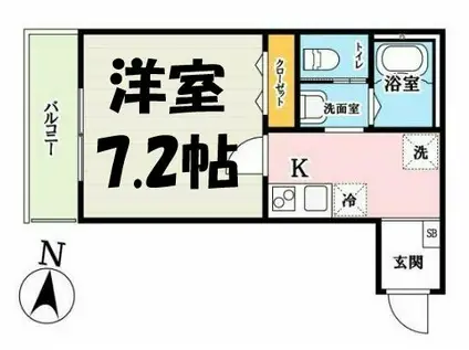 キャメル吉川美南4 西棟(1K/3階)の間取り写真