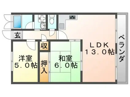 エクセレント都I(2LDK/3階)の間取り写真