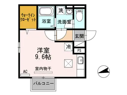 ＪＲ白新線 大形駅 徒歩33分 2階建 築11年(ワンルーム/1階)の間取り写真