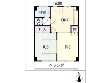 小川ビル(2DK/5階)の間取り写真