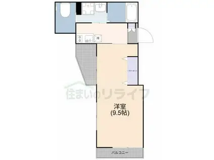 フォルトゥーナ(1K/2階)の間取り写真