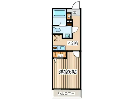 ベルジュ湘南(1K/1階)の間取り写真