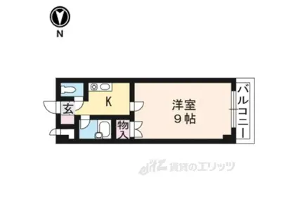 ソリュード(1K/4階)の間取り写真