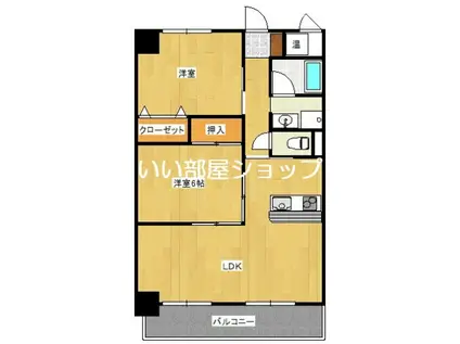 Uマンション(2LDK/8階)の間取り写真