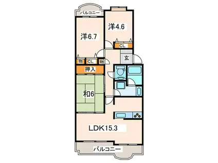 ライブタウン湘南野比10号棟(3LDK/3階)の間取り写真