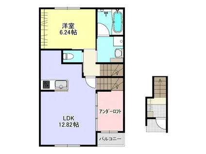 グランツリー貝沢II(1SLDK/2階)の間取り写真