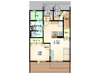 さくらのFAMILIAR(1LDK/1階)の間取り写真