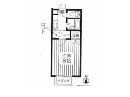 カストールコート(1K/1階)の間取り写真