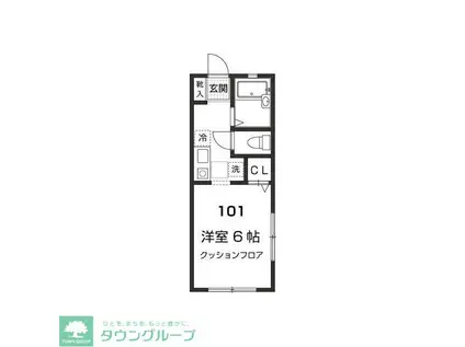 ルミエール(1K/1階)の間取り写真