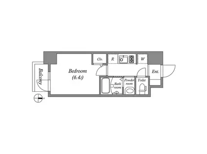 ジオエント福島野田(1K/10階)の間取り写真