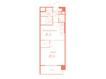 エポック湘南(1DK/2階)の間取り写真