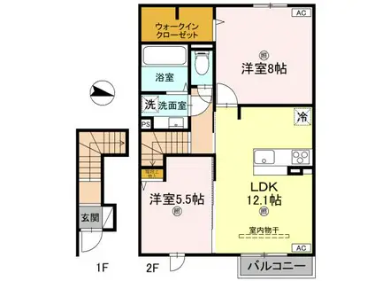 LE CIEL(2LDK/2階)の間取り写真