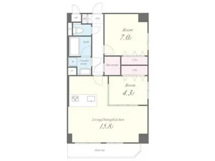 エスペランサ7(2LDK/2階)の間取り写真