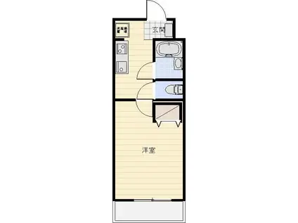 グランドゥールIII(1K/1階)の間取り写真