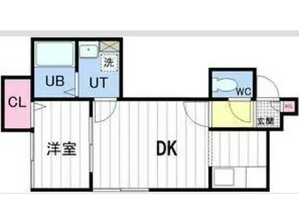 ウイングコート札幌I(1DK/3階)の間取り写真