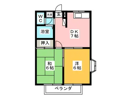 前原ドリームハイム(2DK/1階)の間取り写真