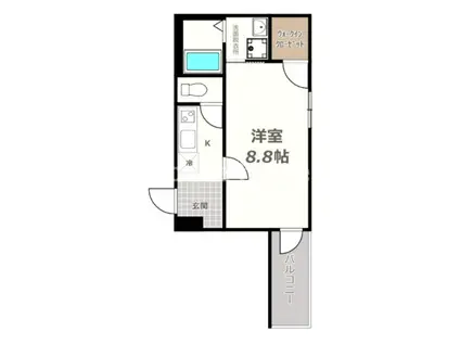 フジパレス天王寺東III番館(1K/2階)の間取り写真