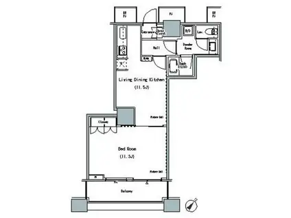 THE TOKYO TOWERS MID TOWER ザ・東京タワーズ(1LDK/21階)の間取り写真