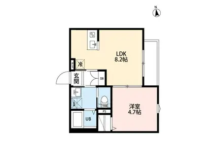 カンパネラ流山(1LDK/2階)の間取り写真