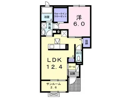 グラン パルテール(1LDK/1階)の間取り写真