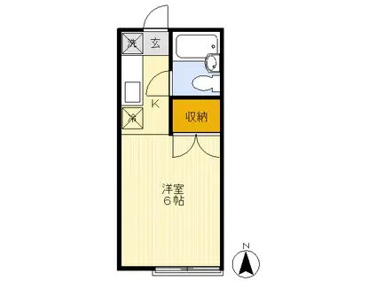 第一小坂コーポ(ワンルーム/1階)の間取り写真