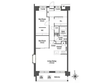 コンフォリア高島平(2LDK/2階)の間取り写真