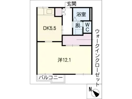 フォーブル青山(1DK/1階)の間取り写真