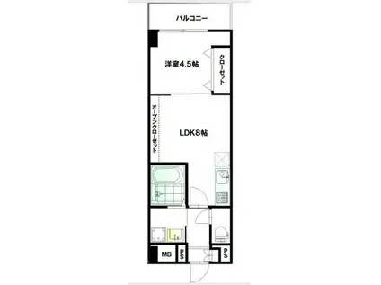 第15花園ビル(1LDK/2階)の間取り写真