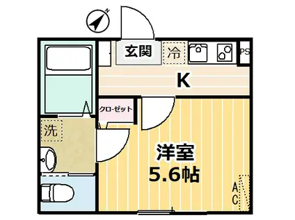 レグレス(1K/3階)の間取り写真