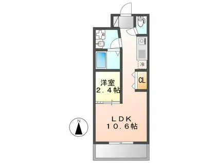 セントフィオーレ上名古屋(1LDK/6階)の間取り写真